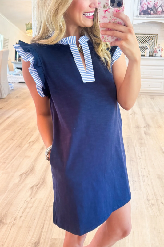 Navy Solid Close-Up Dress